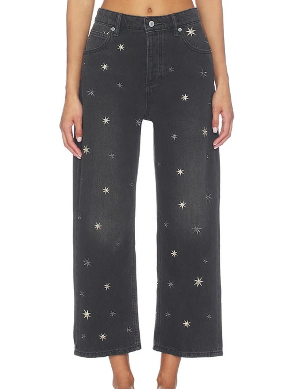 We The Free Deep Trance Shine Embroidered Boyfriend In Starry Night